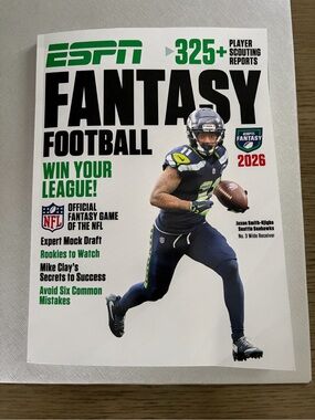 ESPN Fantasy Football 2026 Guide - White & Green Cover